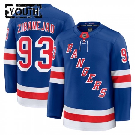 New York Rangers Fanatics Premium Mika Zibanejad 2024-25 Heim Blau Trikot - Kinder